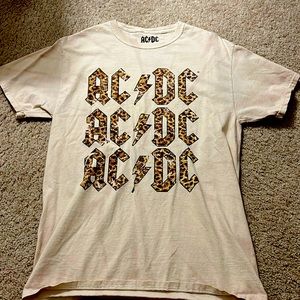 ac/dc cheetah print graphic tee